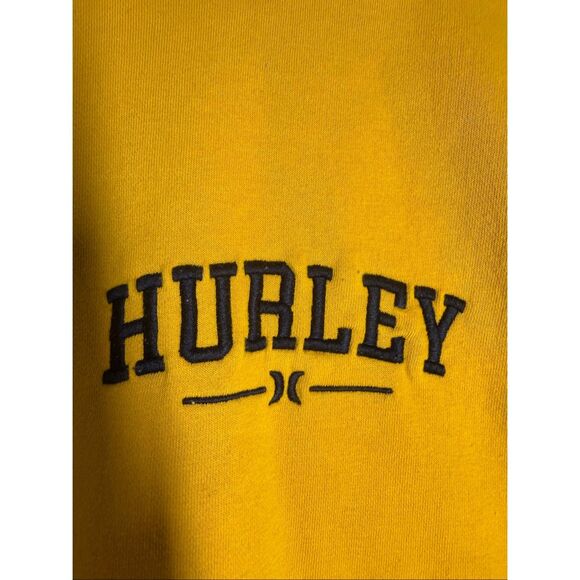 Hurley Fleece Pullover Mens Sz L Dropout Ivy League Crew Neck Yellow Black - Picture 2 of 8